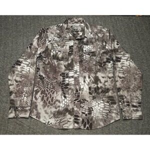 Huk Fishing Performance Shirt Mens Medium Kryptek Raid Camo Long Sleeve Hiking